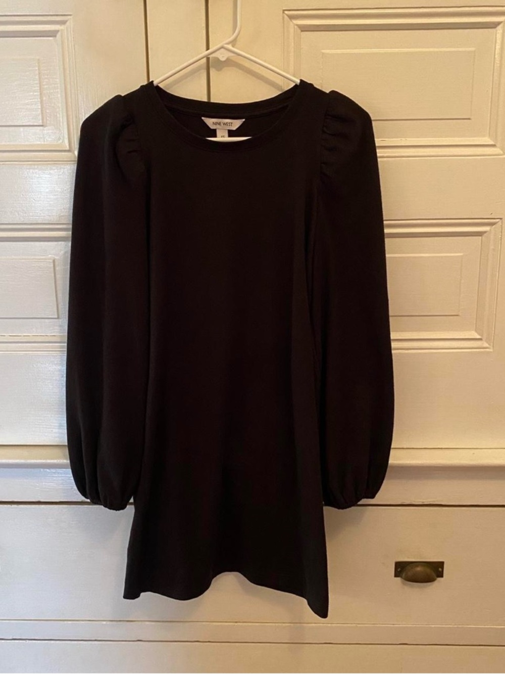 Nine West Black Ribbed Sweater Dress